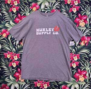 Hurley Supply Co Gray Tshirt Red Flower Size Large